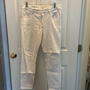 Pilcro and the Letterpress Cream Skinny Jeans